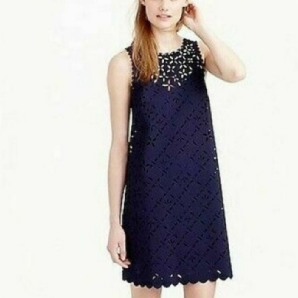 J. crew Black Label Laser Cut shift dress.